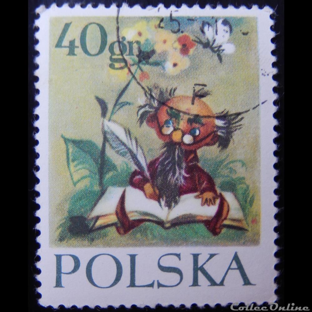 timbre europe pologne 01222 scene de orpheline marie et les nains 40gr de 1962
