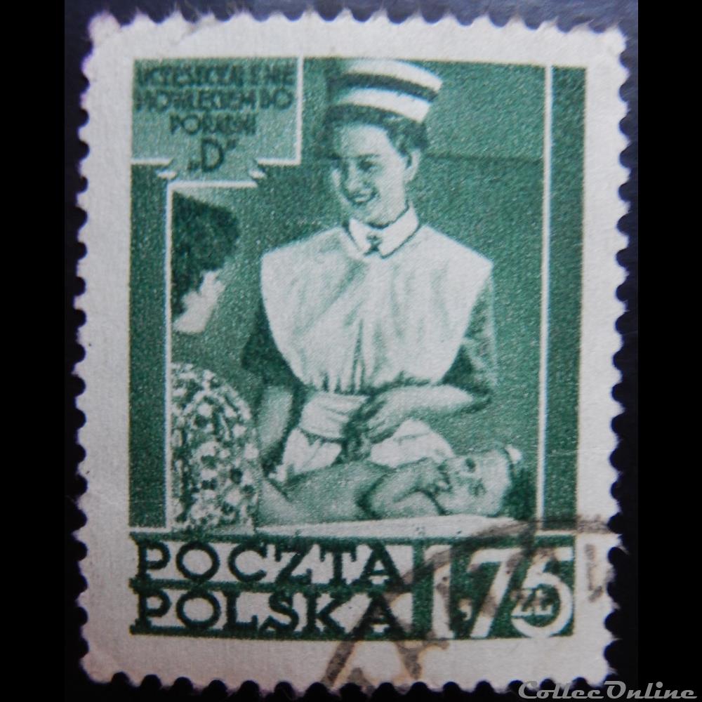 Pologne 00719 service d'aide sociale Polonais 1.75Zt de 1953 timbre europe pologne 00719 service aide sociale polonais 1 75zt de 1953
