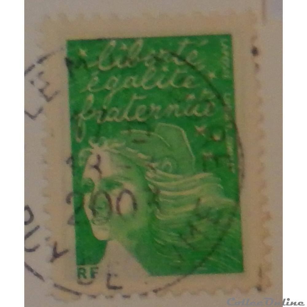 timbre france 03535a marianne de luquet vert jaune emeraude sans valeur de 2002