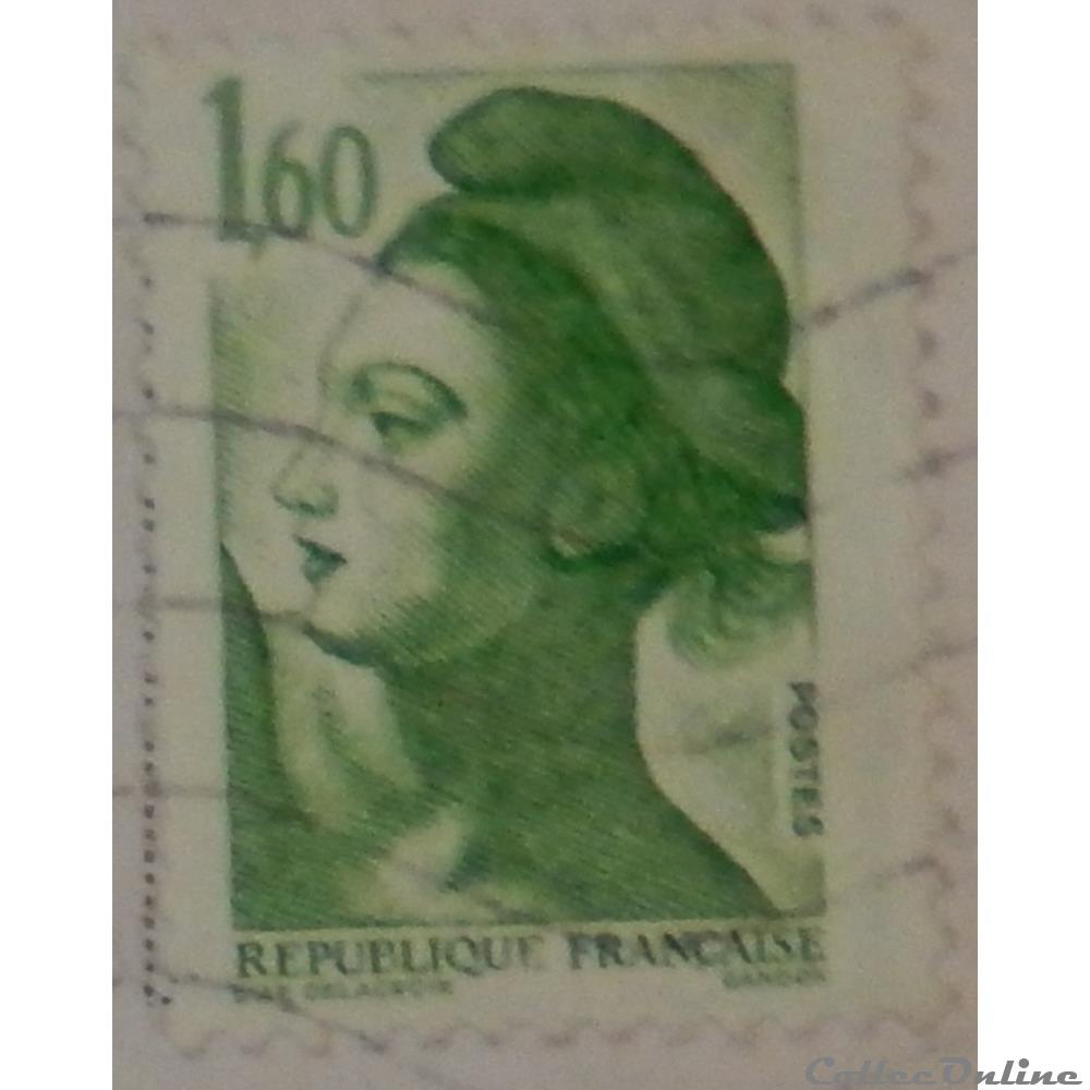 timbre france 02219 republique type liberte 1f60 vert de 1982