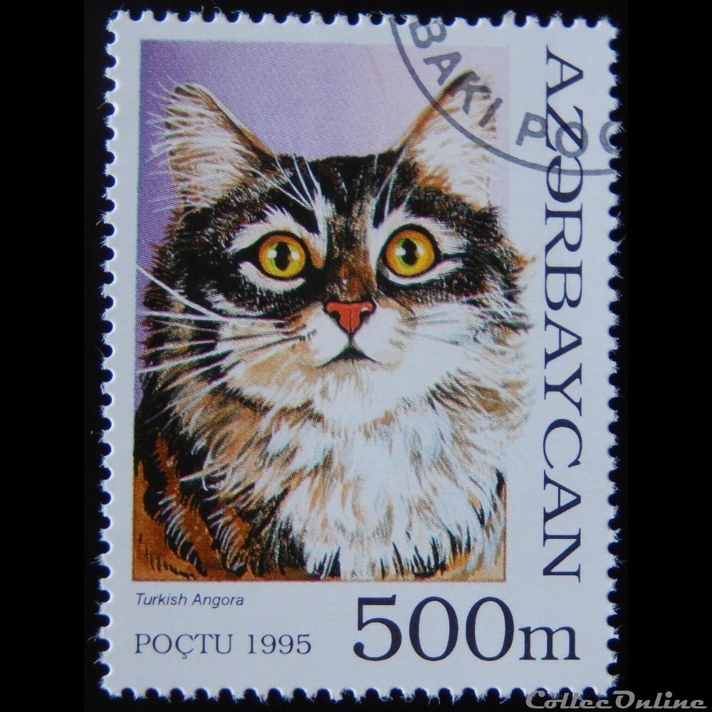 timbre asie azerbaidjan 00239 chat domestique 500m de 1995