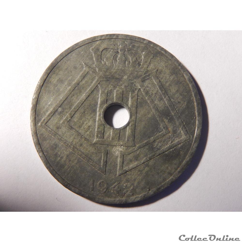monnaie monde belgique 25 centimes 1942