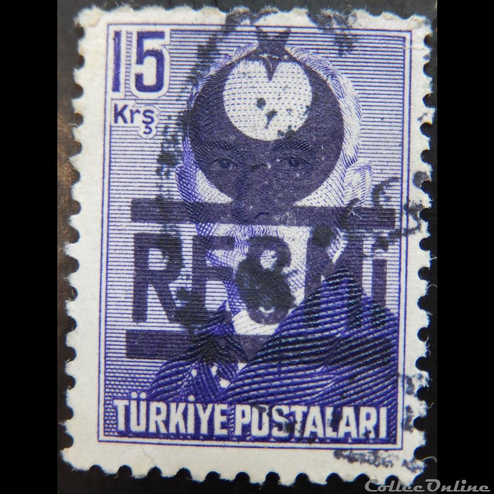 Turquie S0021 Ismet Inonu, surimprimé en brun foncé 15 kurus de 1953 timbre asie turquie s0021 ismet inonu surimprime en brun fonce 15 kurus de 1953