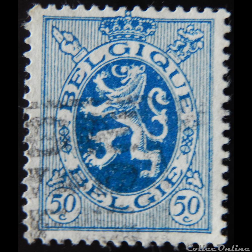 Belgique 00285 lion debout 50c de 1929 timbre europe belgique 00285 lion debout 50c de 1929