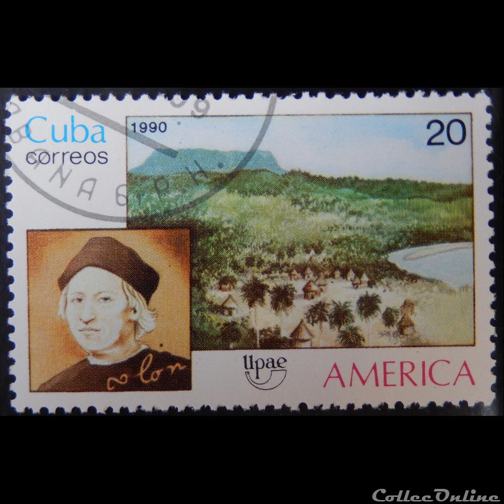 Cuba 03415 Christophe Colomb 20c de 1990 timbre amerique cuba 03415 christophe colomb 20c de 1990