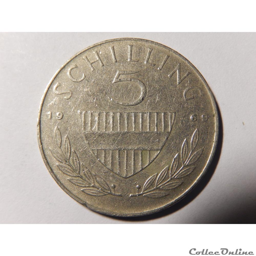 monnaie monde autriche 5 schilling 1969