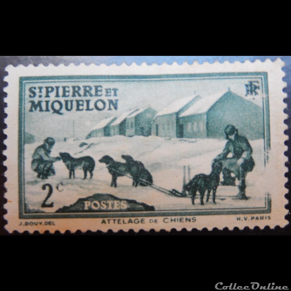 00167 Saint Pierre et Miquelon Attelage de chien 2c timbre france 00167 saint pierre et miquelon attelage de chien 2c