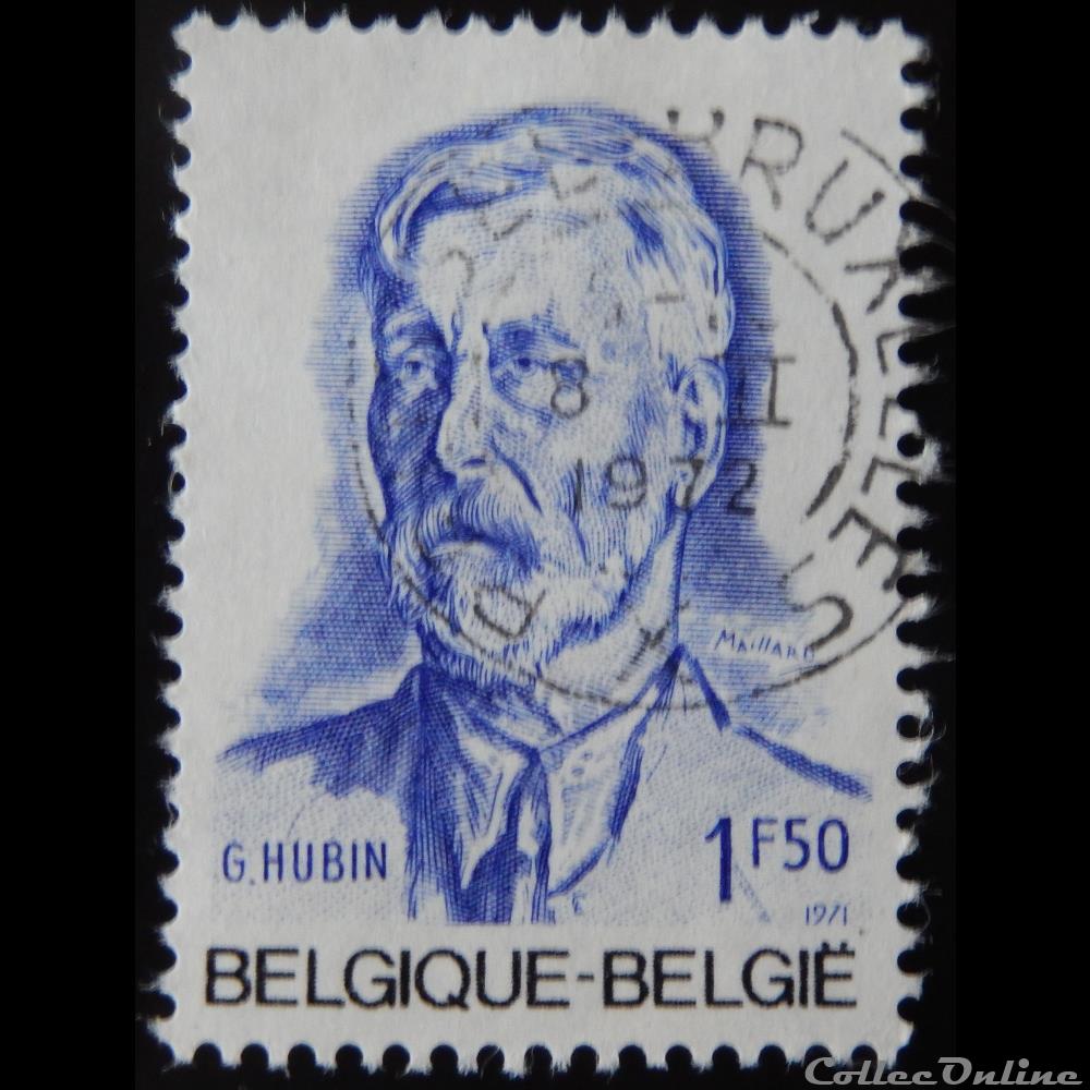 Belgique 01591 Georges Hubin 1.50F de 1971 timbre europe belgique 01591 georges hubin 1 50f de 1971