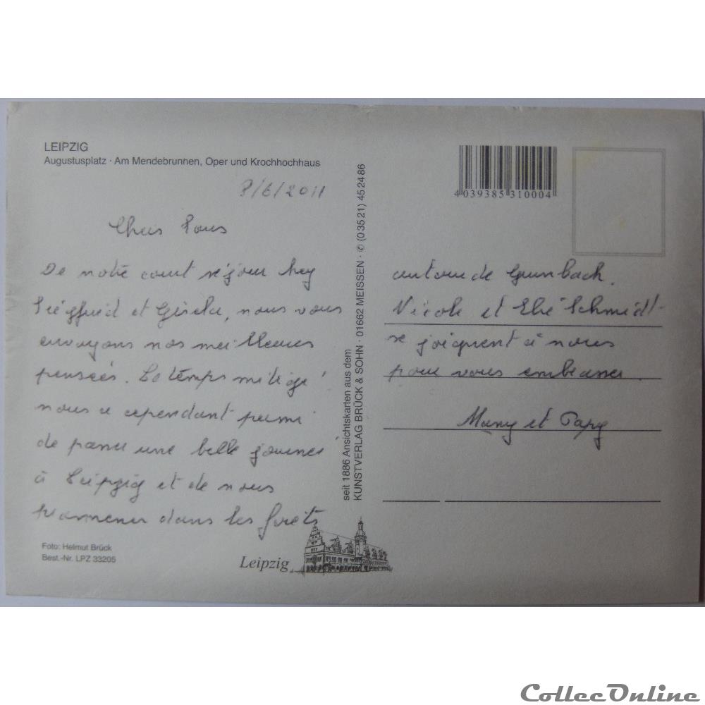 CP d'Allemagne, Saxe, Leipzig carte postale europe alsace cp allemagne saxe leipzig
