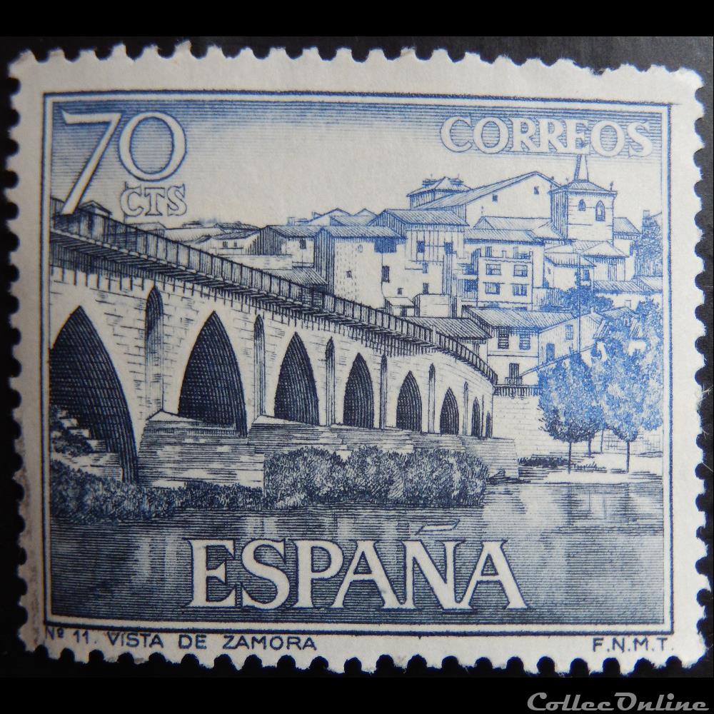 Espagne 01277 Vue de Zamora, vieux pont sur le Douro 70c de 1965 timbre europe espagne 01277 vue de zamora vieux pont sur le douro 70c de 1965