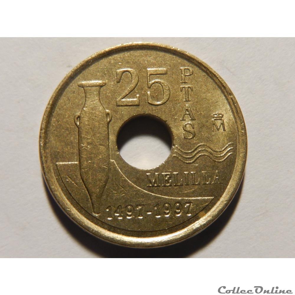 monnaie monde espagne 25 pesetas de 1997