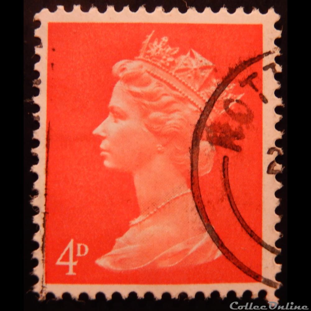 Royaume-Uni 00476 reine Elisabeth II 4d de 1969 timbre europe royaume uni 00476 reine elisabeth ii 4d de 1969