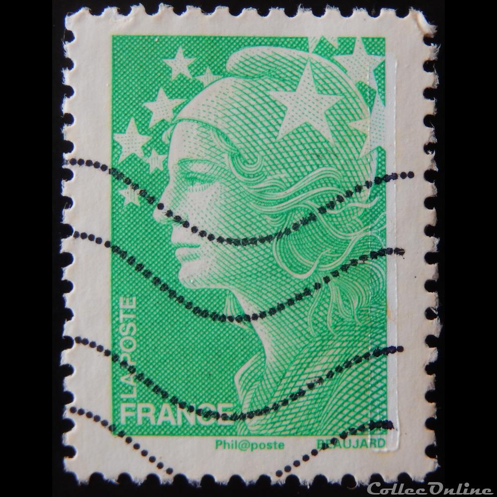 04229 Marianne de Beaujard Sans valeur faciale vert 2 timbre france 04229 marianne de beaujard sans valeur faciale vert