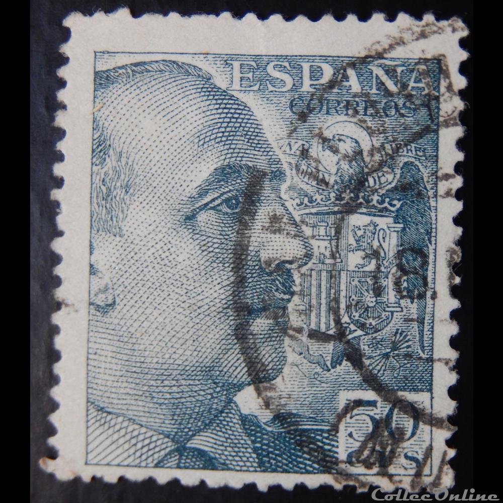 Espagne 00791 général Francisco Franco 50c de 1952 2 timbre europe espagne 00791 general francisco franco 50c de 1952