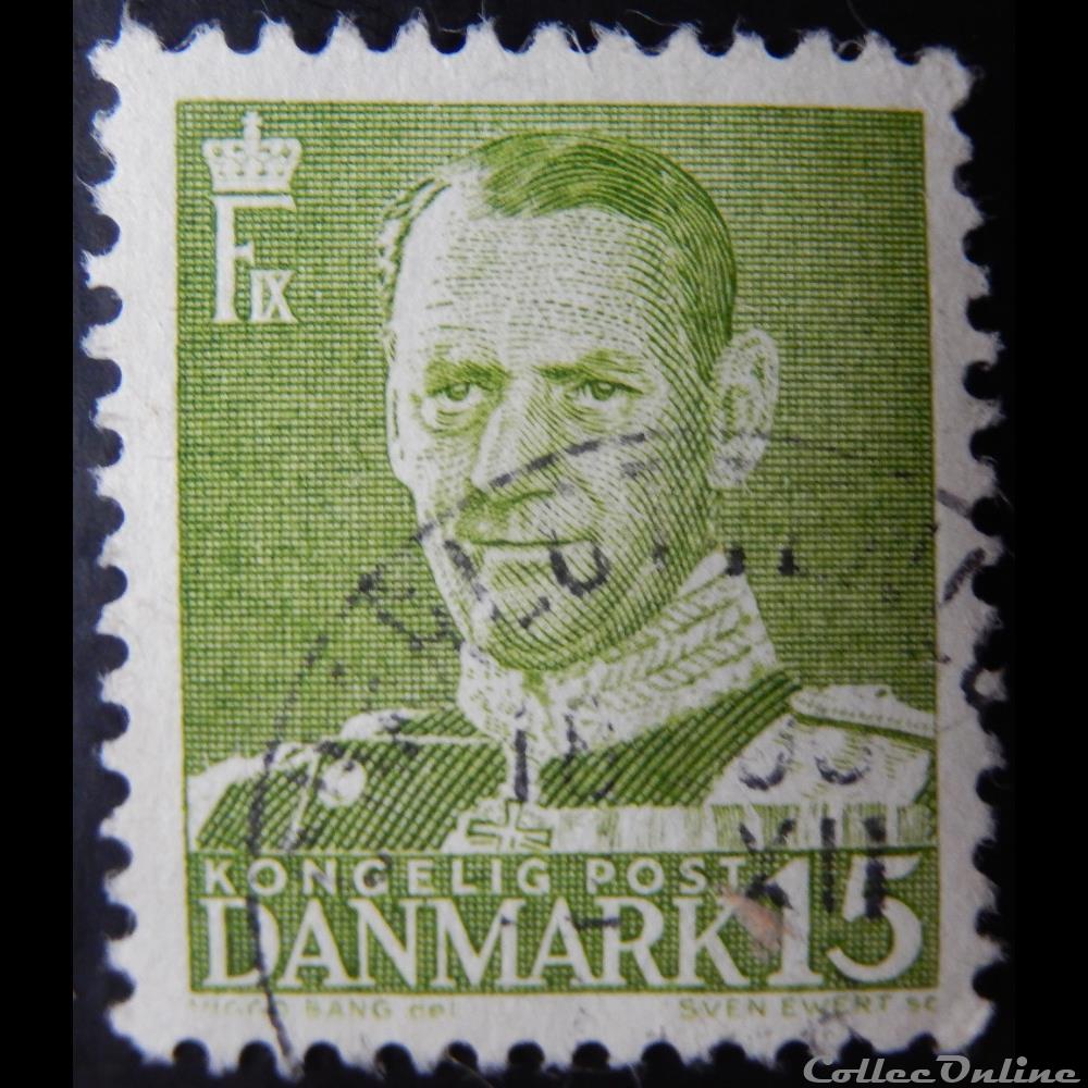 Danemark 00315 roi Frederik IX de 15ore de 1948 timbre europe danemark 00315 roi frederik ix de 15ore de 1948