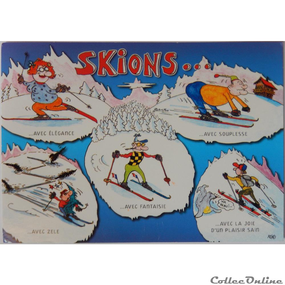CP Sports humoristique ski - Postkarten - Europa