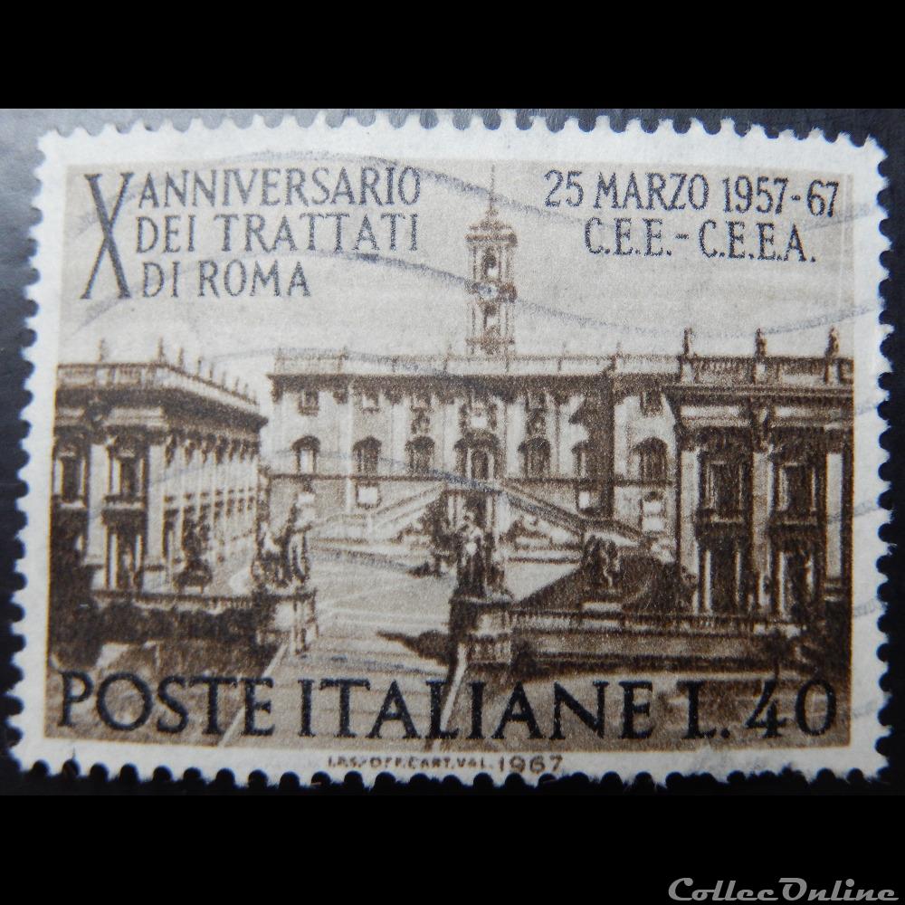 timbre europe italie 00961 square de campidoglio a rome 40 lires de 1967