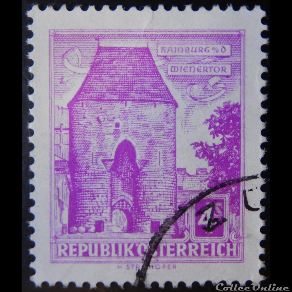 Autriche 00873BB porte de Vienne, Hainburg 4S de 1960 timbre europe autriche 00873bb porte de vienne hainburg 4s de 1960