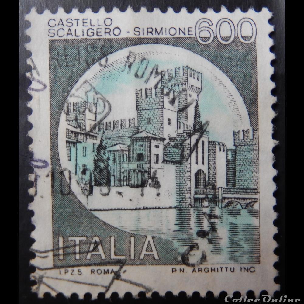 timbre europe italie 01452 chateau de sirmione 600 lires de 1980