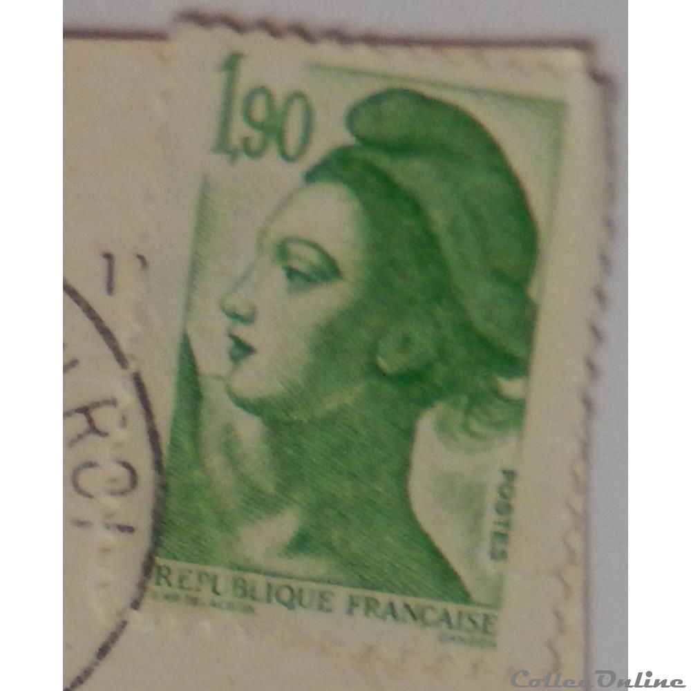 02424 La République, type Liberté - 1F90 vert de 1986 timbre france 02424 la republique type liberte 1f90 vert de 1986