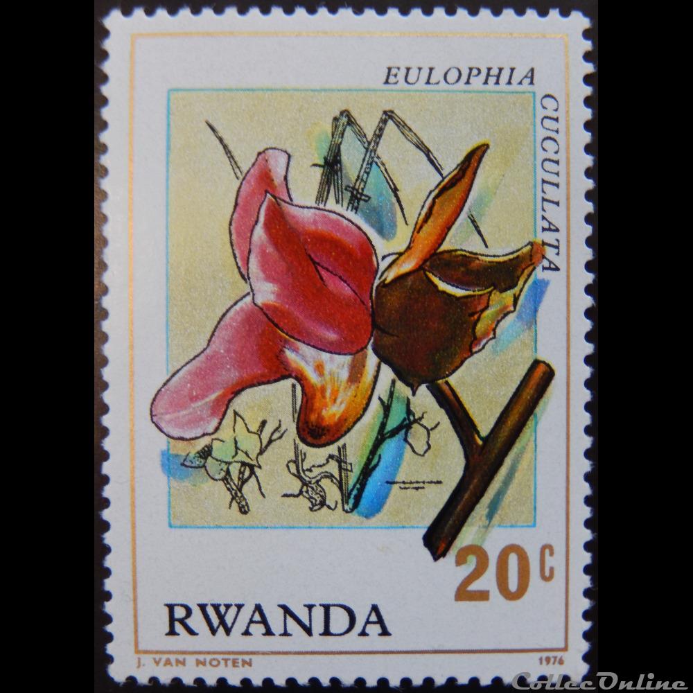 Rwanda 00753 Orchidée 20c de 1976 timbre afrique rwandum rwanda 00753 orchidee 20c de 1976