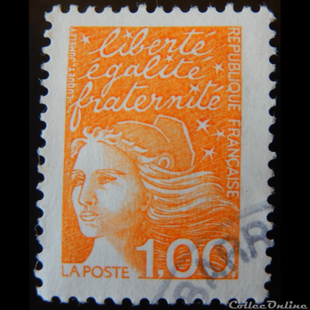 03089 Marianne de Luquet 1 F orange 2 timbre france 03089 marianne de luquet 1 f orange