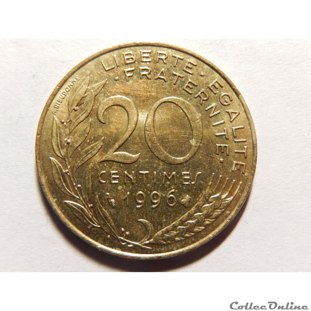 monnaie france moderne 20 centimes marianne 1996