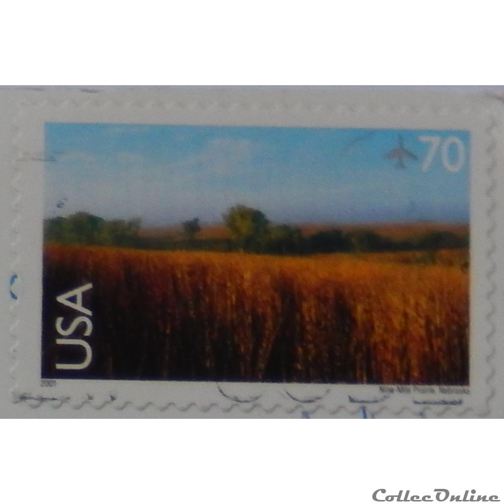 Etats Unis PA0128 Nine-Mile Prairie, Nebraska 70c de 2001 2 timbre amerique etats unis pa0128 nine mile prairie nebraska 70c de 2001
