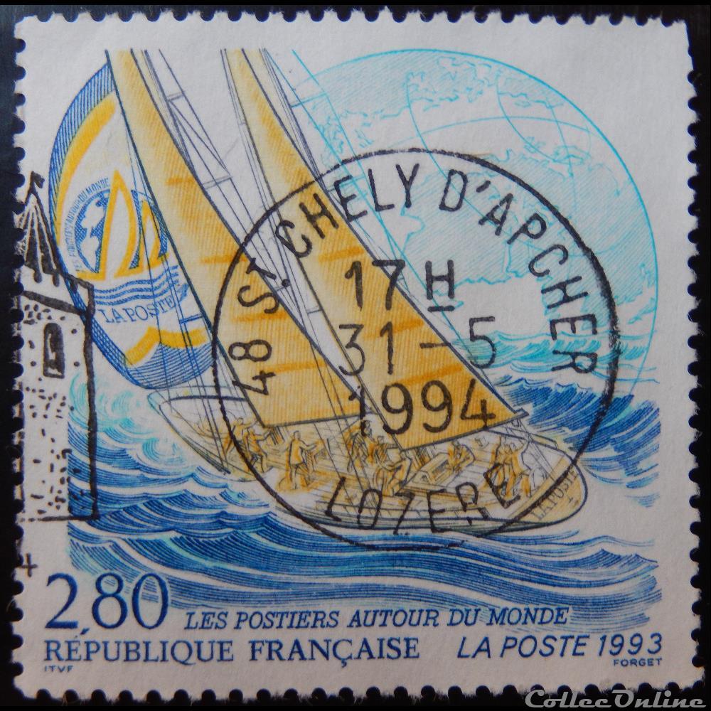 02789 Les postiers autour du Monde 2F50 timbre france 02789 les postiers autour du monde 2f50