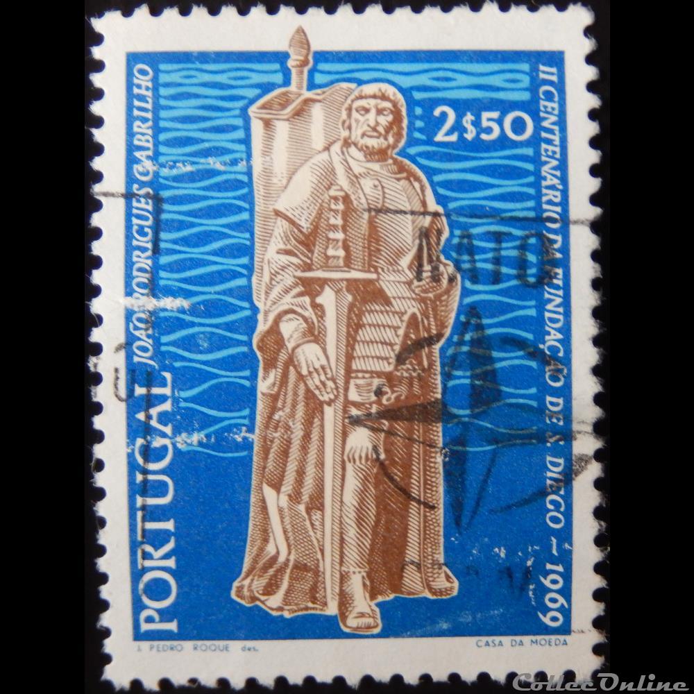 Portugal 01061 Joao Rodrigues Cabrilho 2$50 de 1969 timbre europe portugal 01061 joao rodrigues cabrilho 2 50 de 1969