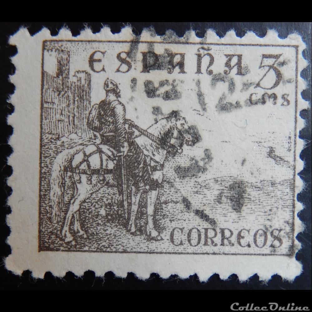 Espagne 00655 El Cid à cheval 5c de 1939 timbre europe espagne 00655 el cid a cheval 5c de 1939