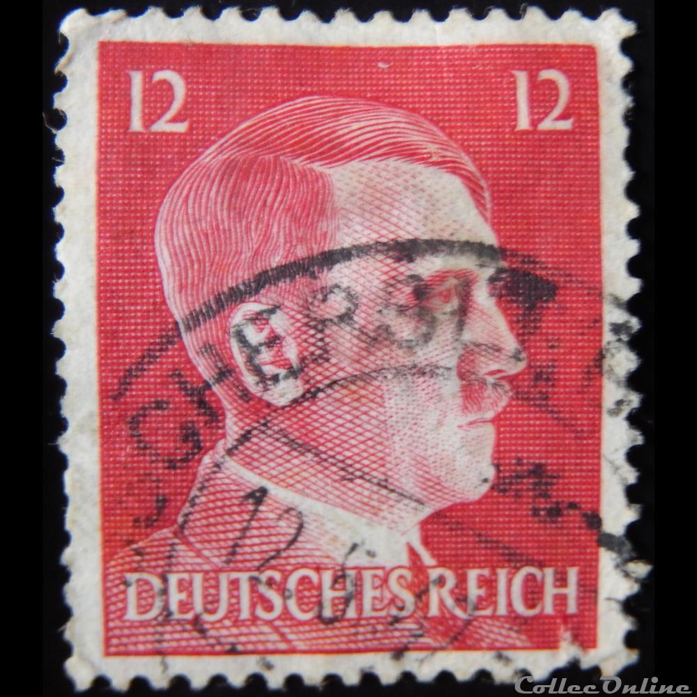 Allemagne Reich 00712 Adolf Hitler 12pf de 1942 timbre europe allemagne reich 00712 adolf hitler 12pf de 1942