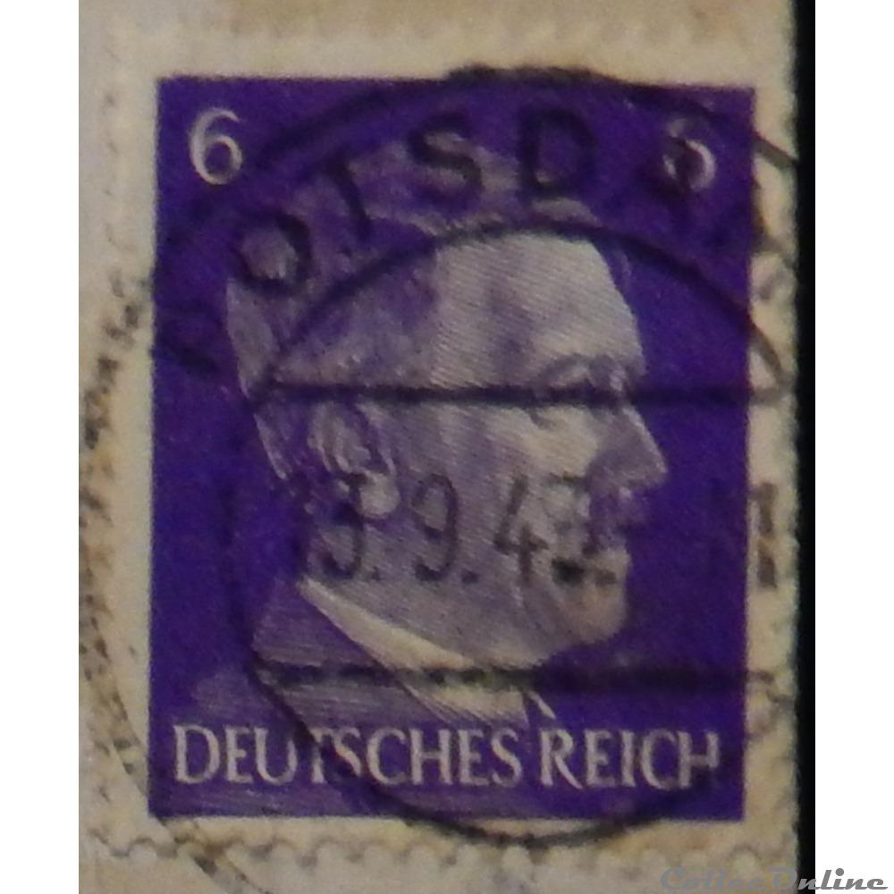 Allemagne Reich 00709 Adolf Hitler 6pf de 1941 2 timbre europe allemagne reich 00709 adolf hitler 6pf de 1941