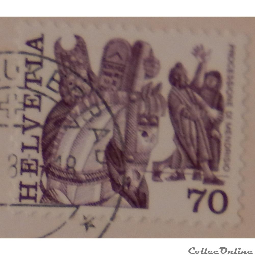 Suisse 01039 procession historique, Mendrisio 70cts de 1977 timbre europe suisse 01039 procession historique mendrisio 70cts de 1977