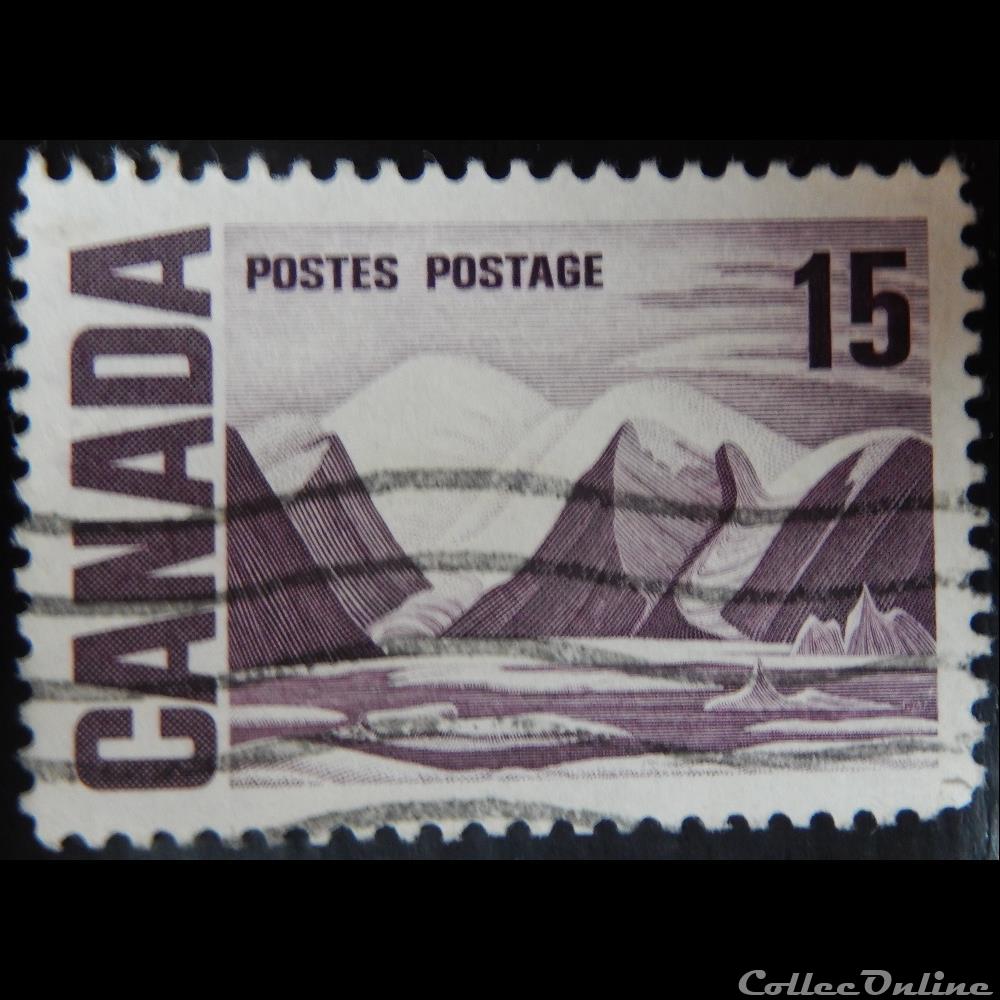 Canada 00385 Île de Bylot par Lawren Stewart Harris 15c de 1967 timbre amerique canadum canada 00385 ile de bylot par lawren stewart harris 15c de 1967