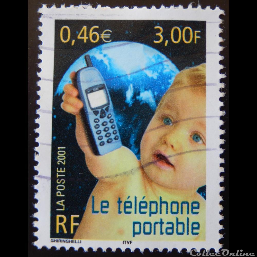 timbre france 03374 le telephone portable 3f 0 46