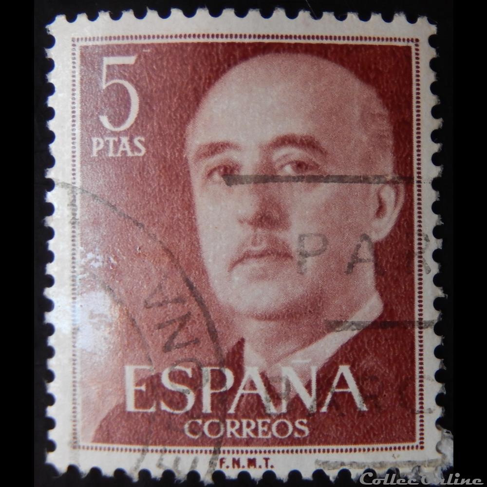 Espagne 00867 général Francisco Franco 5Ptas de 1955 3 timbre europe espagne 00867 general francisco franco 5ptas de 1955