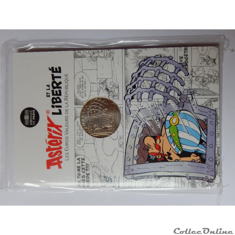 10 euros, Astérix et liberté Grille Obélix 2015 2 monnaie france moderne 10 euros asterix et liberte grille obelix 2015