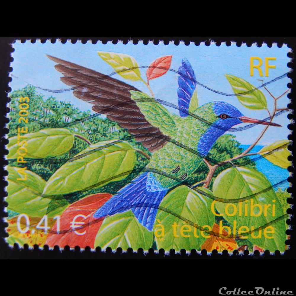 03548 Oiseaux d´Outremer Colibri à tête bleue 0.41€ timbre france 03548 oiseaux d outremer colibri a tete bleue 0 41