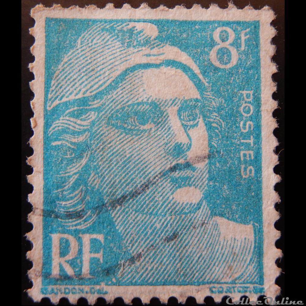 00810 Marianne de Gandon 8 F bleu-clair de 1948 timbre france 00810 marianne de gandon 8 f bleu clair de 1948