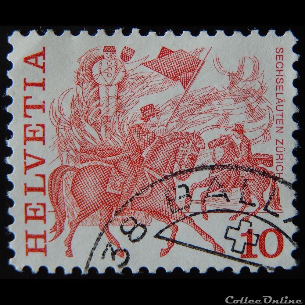 Suisse 01034 coutumes populaires 10cts de 1977 timbre europe suisse 01034 coutumes populaires 10cts de 1977
