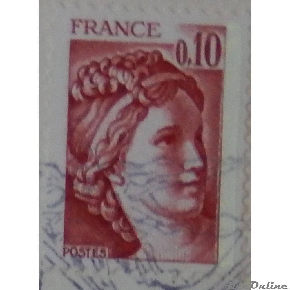 01965 Sabine 0 F 10 rouge-brun 4 timbre france 01965 sabine 0 f 10 rouge brun