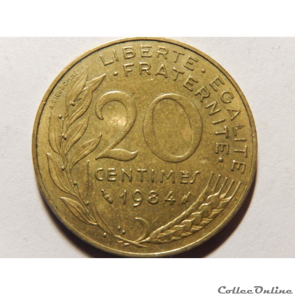 monnaie france moderne 20 centimes marianne 1984