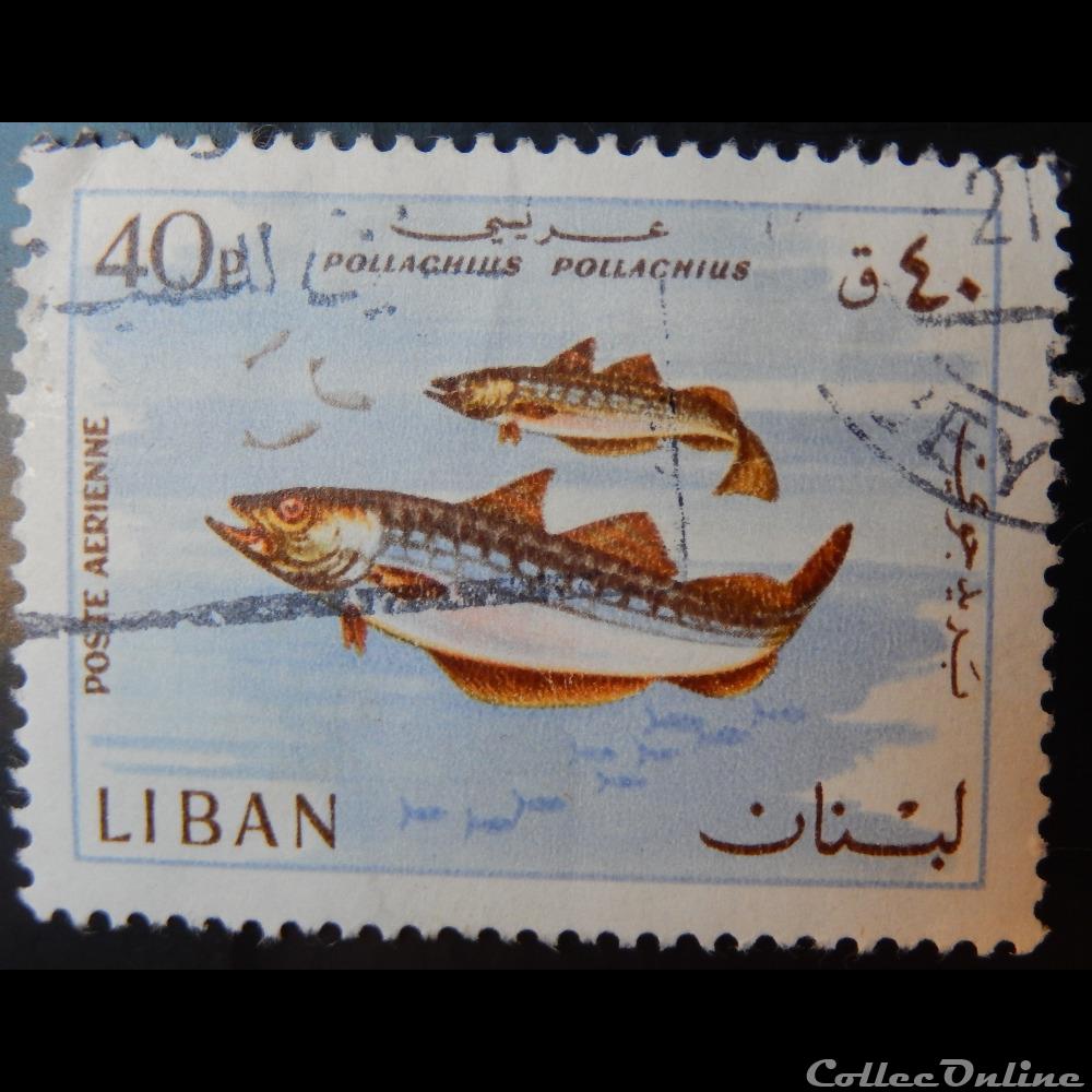 Liban PA0438 Lieu jaune 40p de 1968 timbre asie liban pa0438 lieu jaune 40p de 1968