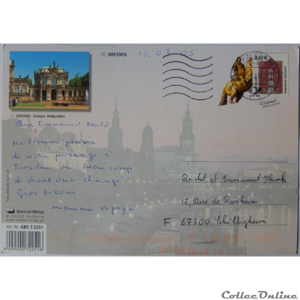 CP d'Allemagne, Saxe, Dresden carte postale europe alsace cp allemagne saxe dresden