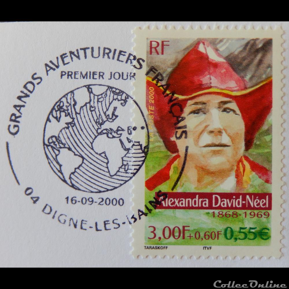 03343 Enveloppe 1er jour Les grands aventuriers Alexandra David-Néel 1868-1960 2 timbre france 03343 enveloppe 1er jour les grands aventuriers alexandra david neel 1868 1960