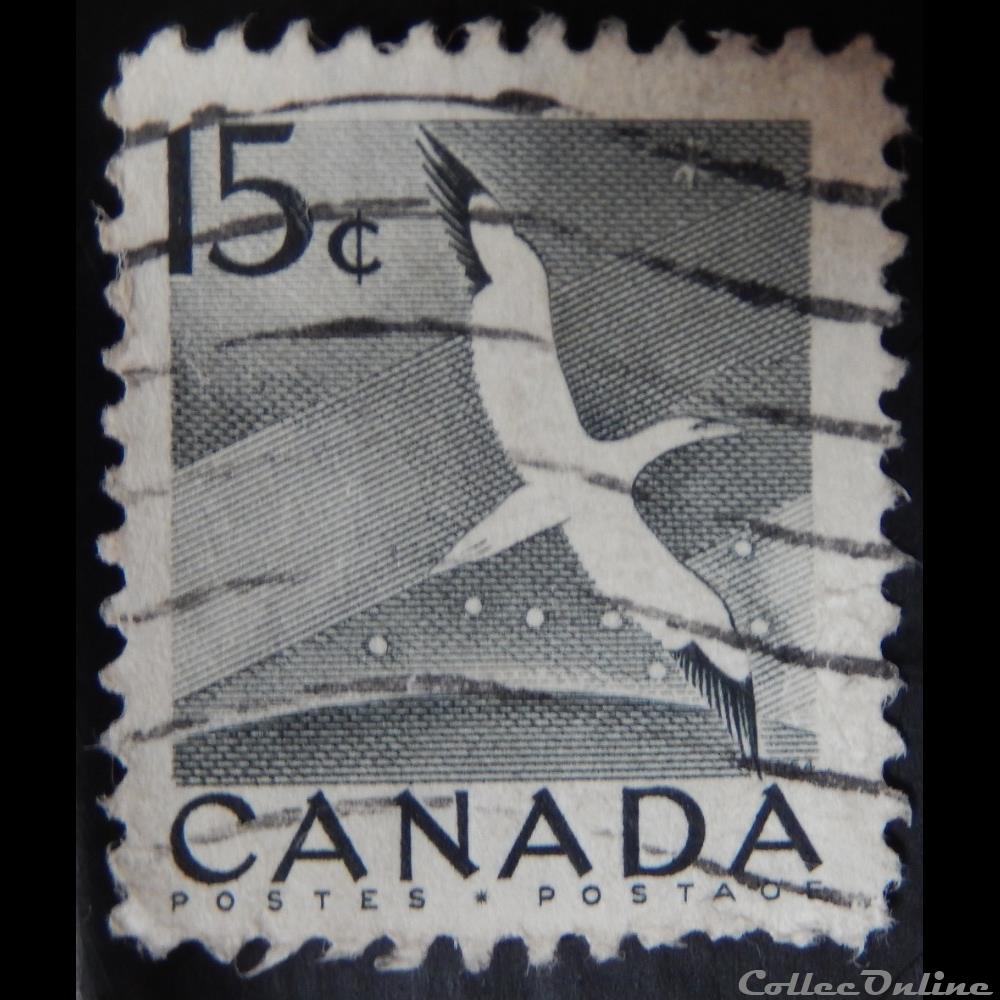 Canada 00275 Fou de Bassan 15c de 1954 timbre amerique canadum canada 00275 fou de bassan 15c de 1954