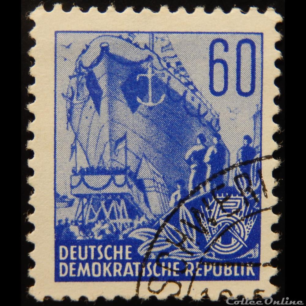 Allemagne Rda Chantier Naval 60pf De 1953 Timbres Europe