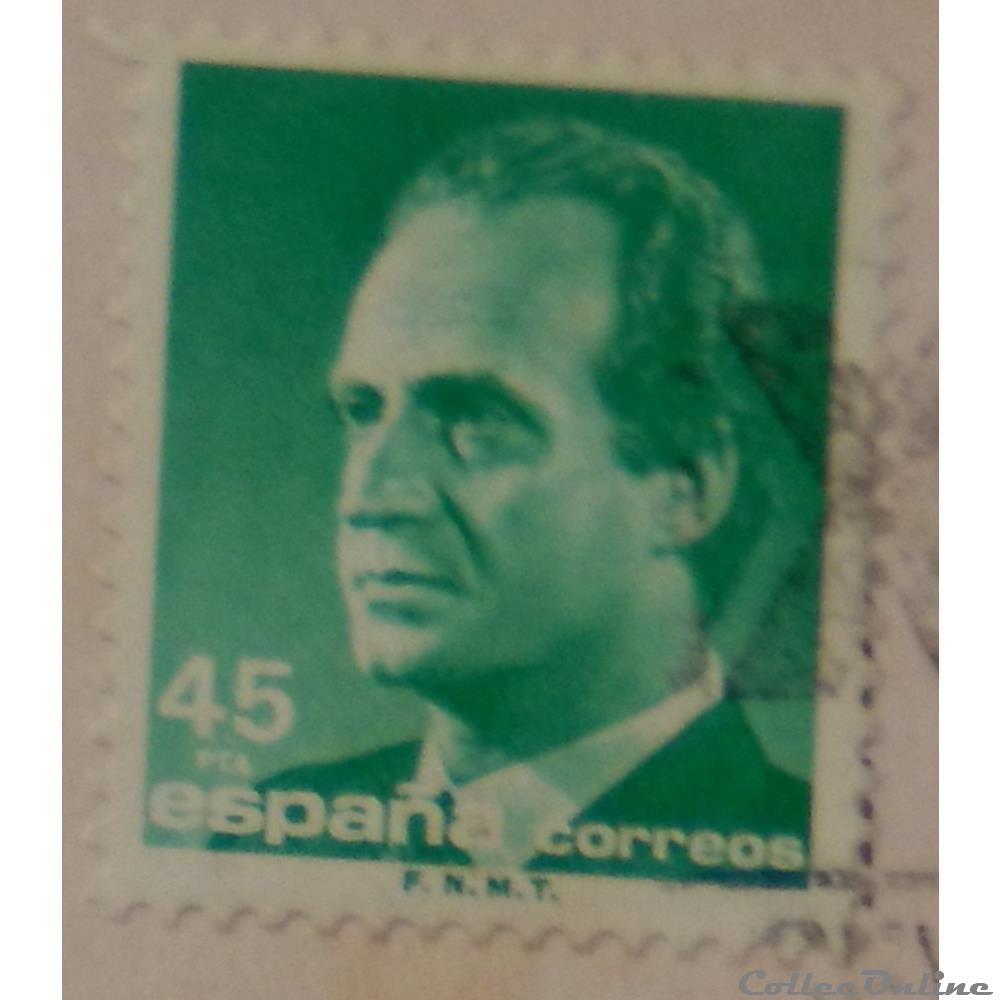 Espagne 02420 roi Juan Carlos I 45Ptas de 1985 5 timbre europe espagne 02420 roi juan carlos i 45ptas de 1985