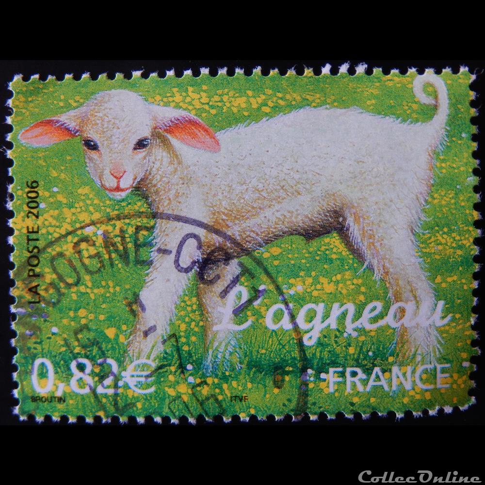 03900 Jeunes animaux domestiques L'agneau 0.82€ timbre france 03900 jeunes animaux domestiques agneau 0 82